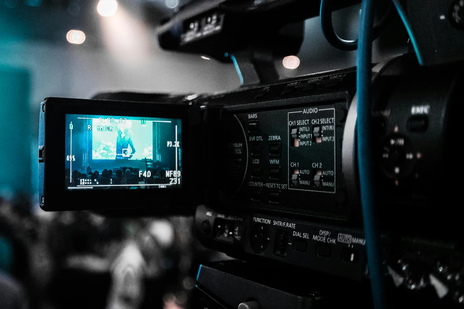 Caméra de tournage en plein enregistrement